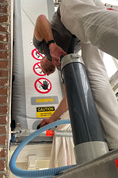 Oppblåsbar fasade forsegler