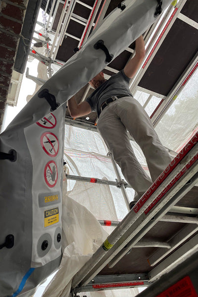 Oppblåsbar fasade forsegler