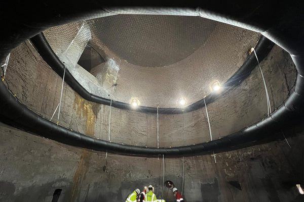 Oppblåsbart sikkerhetsnett system