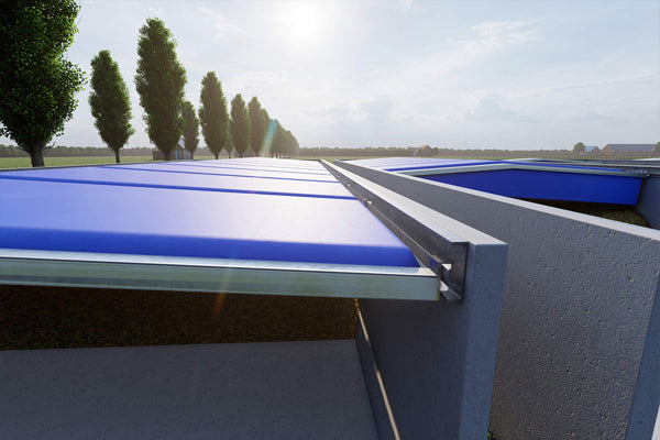 Oppblåsbart trekkspill tak for kar