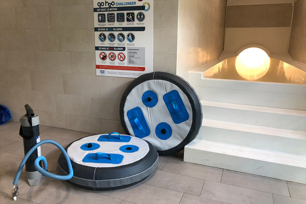 Oppblåsbare skyve pakninger for sklier/ svømmebassenger