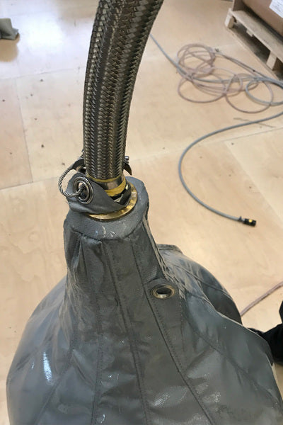 Varmebestandig oppblåsbar ventil