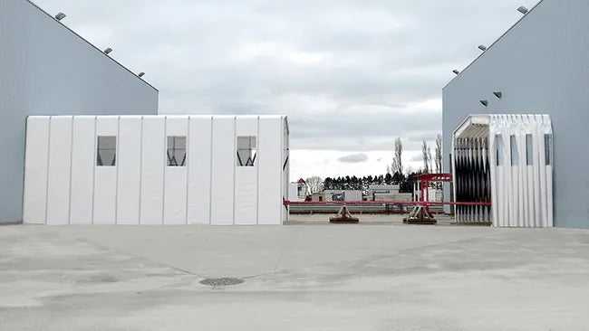 Uttrekkbare telt og haller på hjul