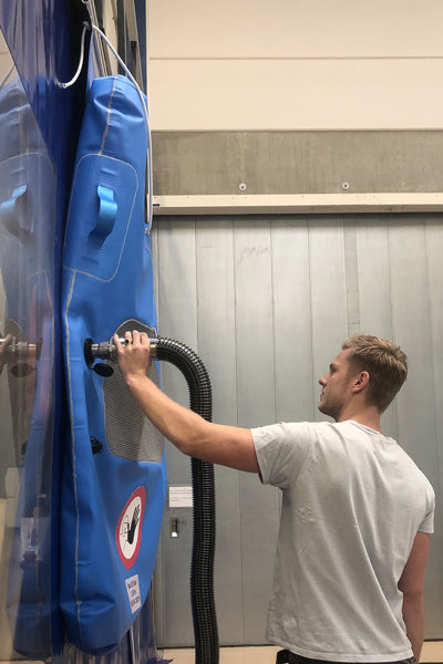 Oppblåsbare puter for sikring av last