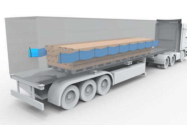 Oppblåsbare puter for sikring av last