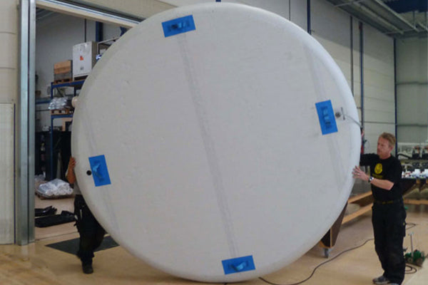 Skive formet oppblåsbar plugg