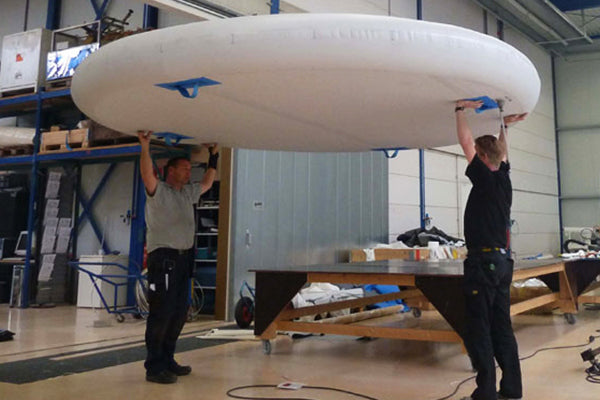 Skive formet oppblåsbar plugg