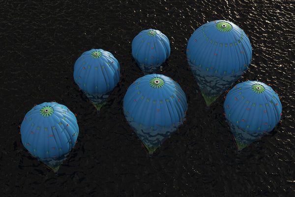 Lukkede fallskjerm poser