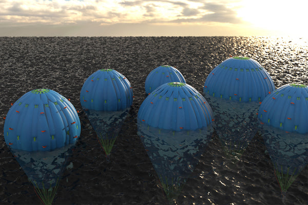 Lukkede fallskjerm poser