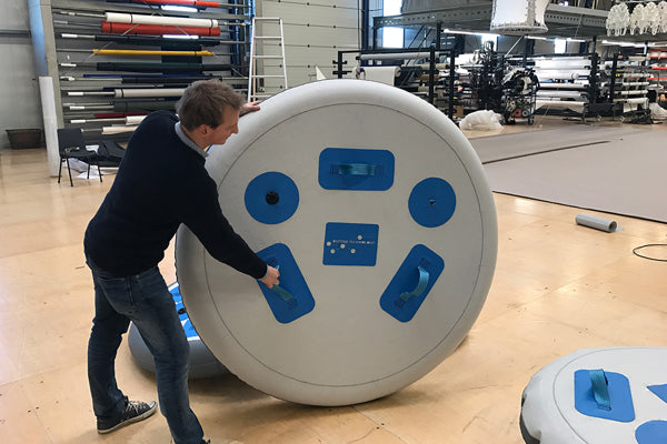 Skive formet oppblåsbar plugg