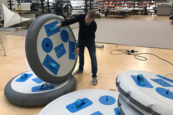 Oppblåsbare skyve pakninger for sklier/ svømmebassenger