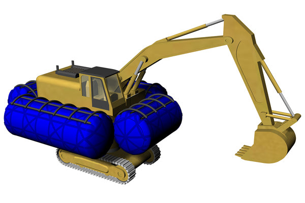 Flyte system for gravemaskiner